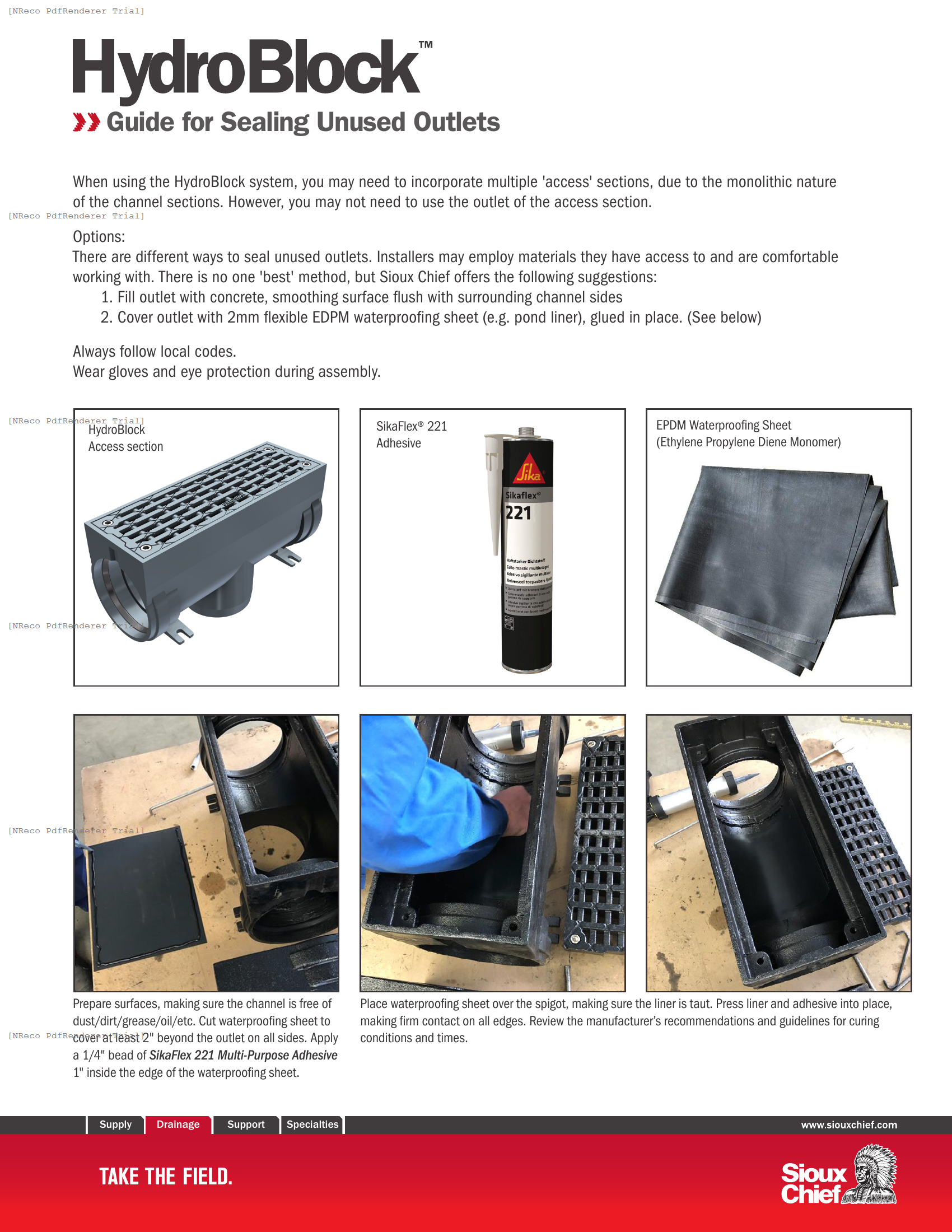 865 SERIES - HYDROBLOCK - SEALING UNUSED JOINTS - INSTALLATION GUIDE.PDF Technical Document